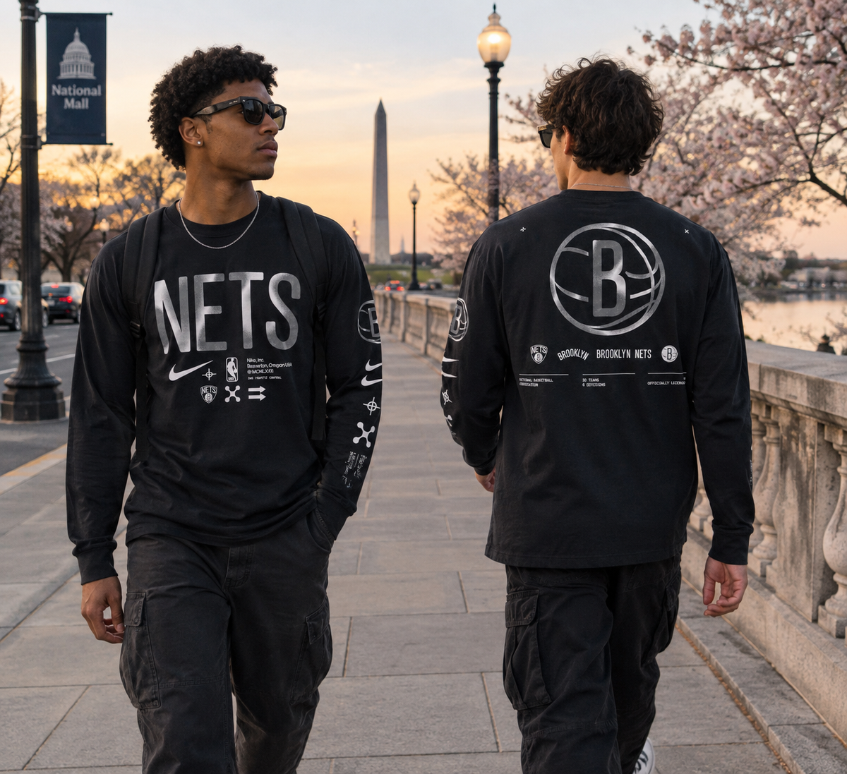 Camiseta manga larga NBA brooklyn